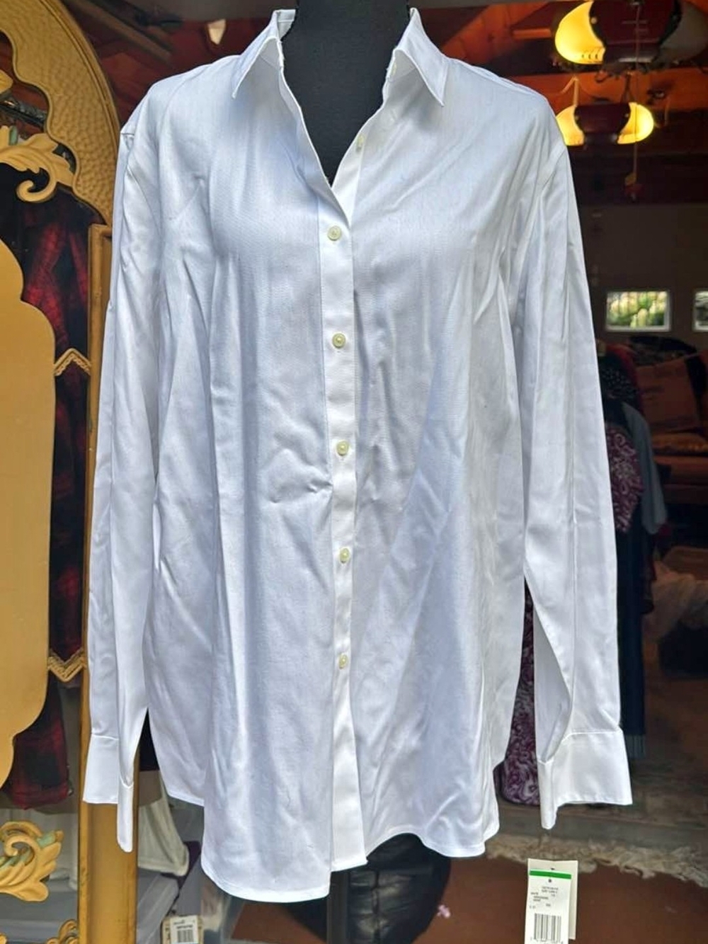 Jones New York White Women's Dress Shirt - Classic Button-Down